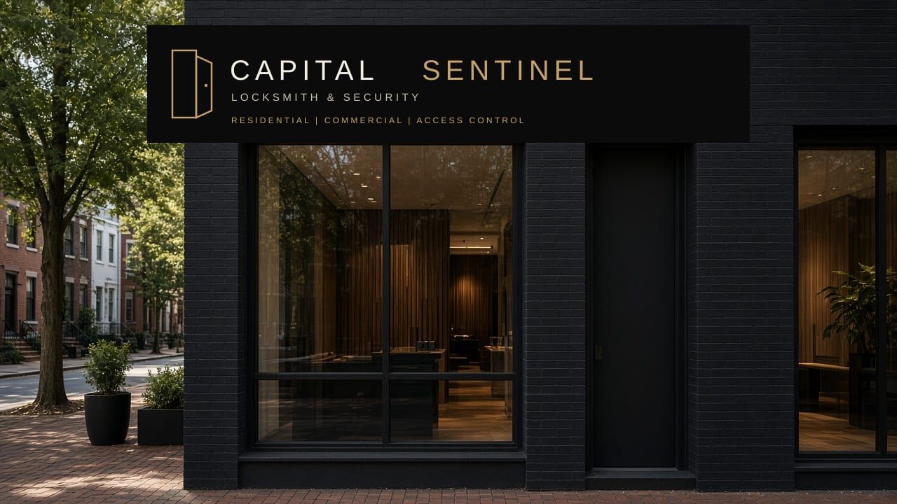 Daytime black storefront facade at 1664 Columbia Road NW, Unit A, Washington, DC 20009
